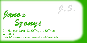 janos szonyi business card